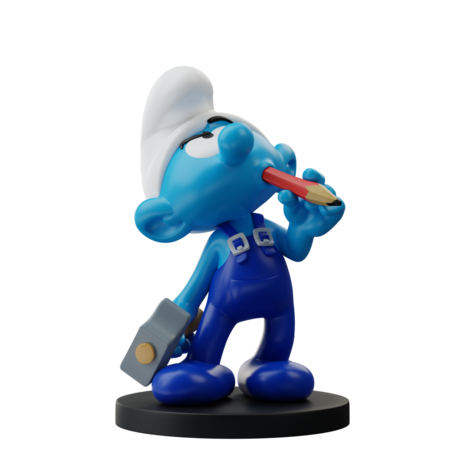 Blue Resin De Smurfen Beeldje Knutselsmurf 11 cm Blue Resin De Smurfen Beeldje Knutselsmurf 11 cm