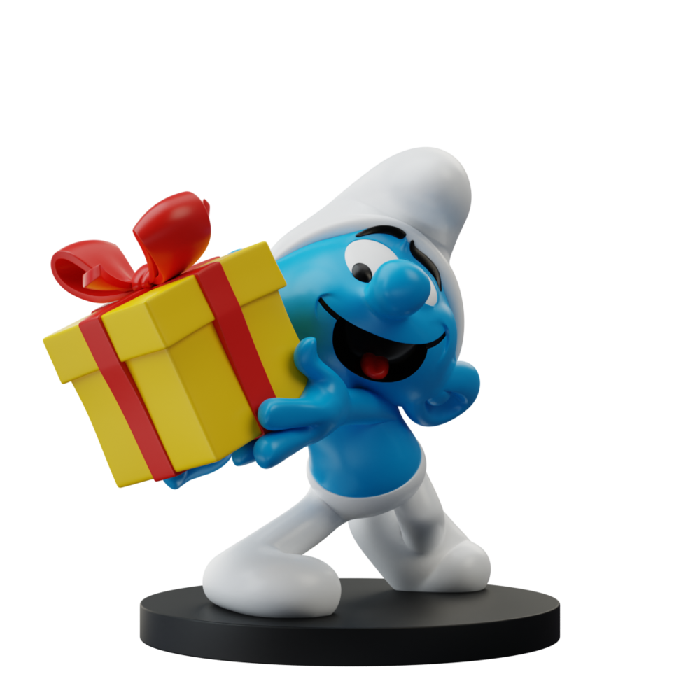 Blue Resin Les Schtroumpfs Statuette Schtroumpf Farceur avec Cadeau 11 cm Blue Resin Les Schtroumpfs Statuette Schtroumpf Farceur avec Cadeau 11 cm