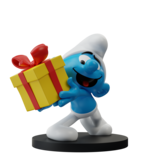 Blue Resin De Smurfen Beeldje Lolsmurf met Geschenk 11 cm Blue Resin De Smurfen Beeldje Lolsmurf met Geschenk 11 cm
