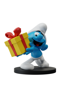 Blue Resin Les Schtroumpfs Statuette Schtroumpf Farceur avec Cadeau 11 cm Blue Resin Les Schtroumpfs Statuette Schtroumpf Farceur avec Cadeau 11 cm