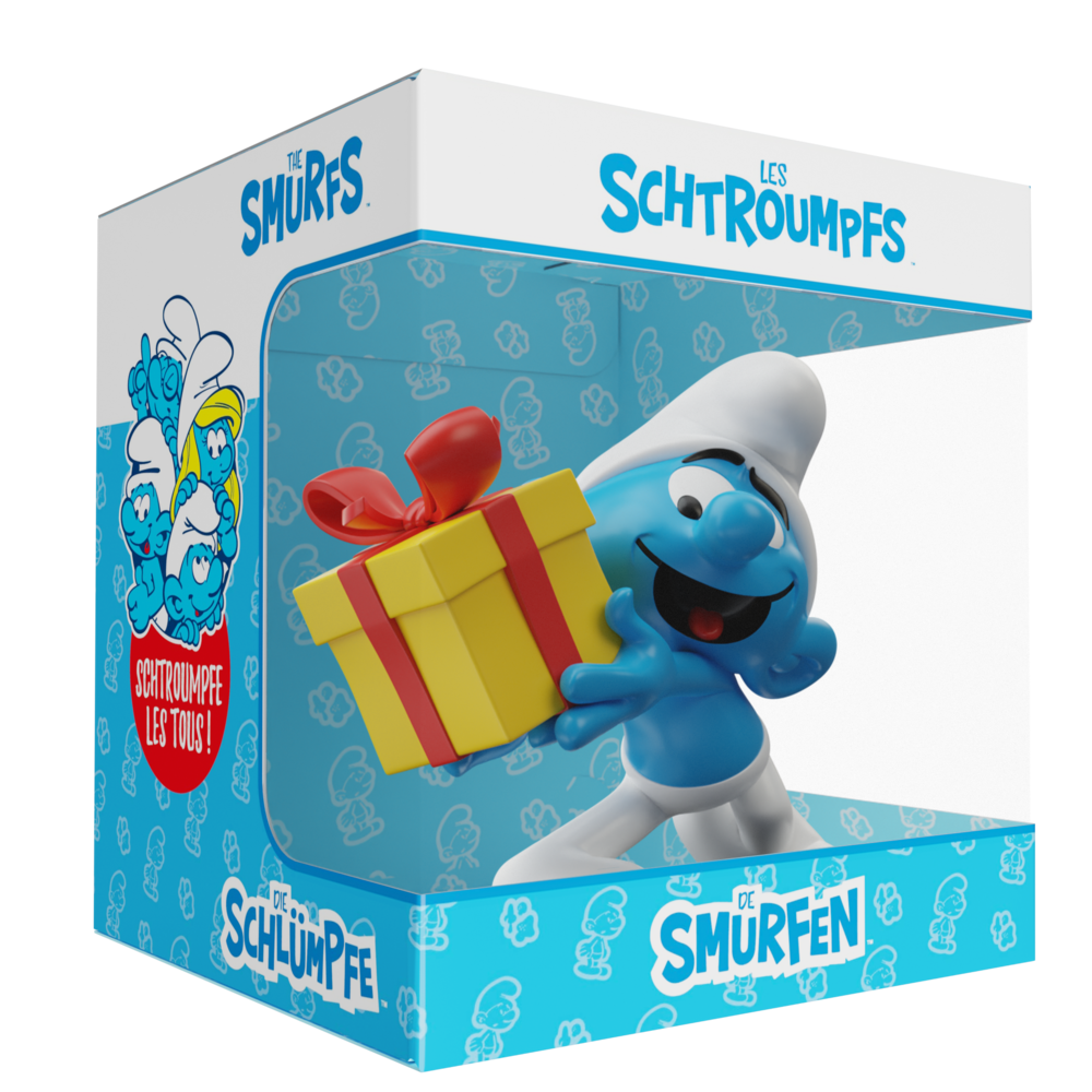 Blue Resin Les Schtroumpfs Statuette Schtroumpf Farceur avec Cadeau 11 cm Blue Resin Les Schtroumpfs Statuette Schtroumpf Farceur avec Cadeau 11 cm