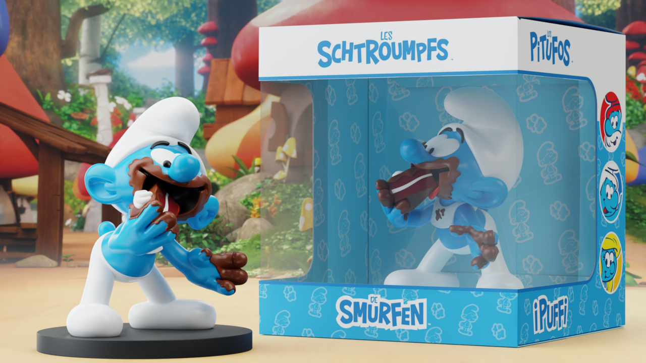 Blue Resin De Smurfen Beeldje Smulsmurf 11 cm Blue Resin De Smurfen Beeldje Smulsmurf 11 cm
