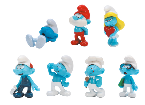 Plastoy De Smurfen Set van 7 Smurfen 4 cm