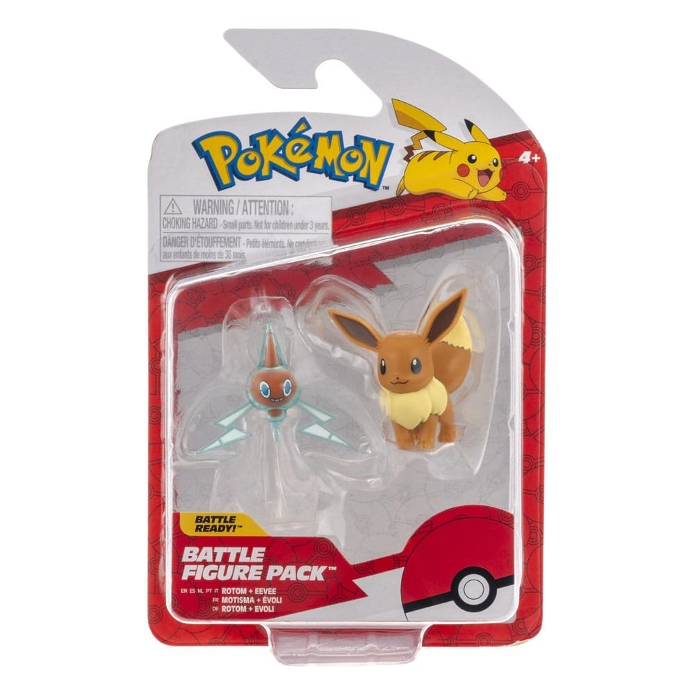 Jazwares Pokémon Battle Figure Set 2-Pack Eevee #4, Rotom 5 cm Jazwares Pokémon Battle Figure Set 2-Pack Eevee #4, Rotom 5 cm