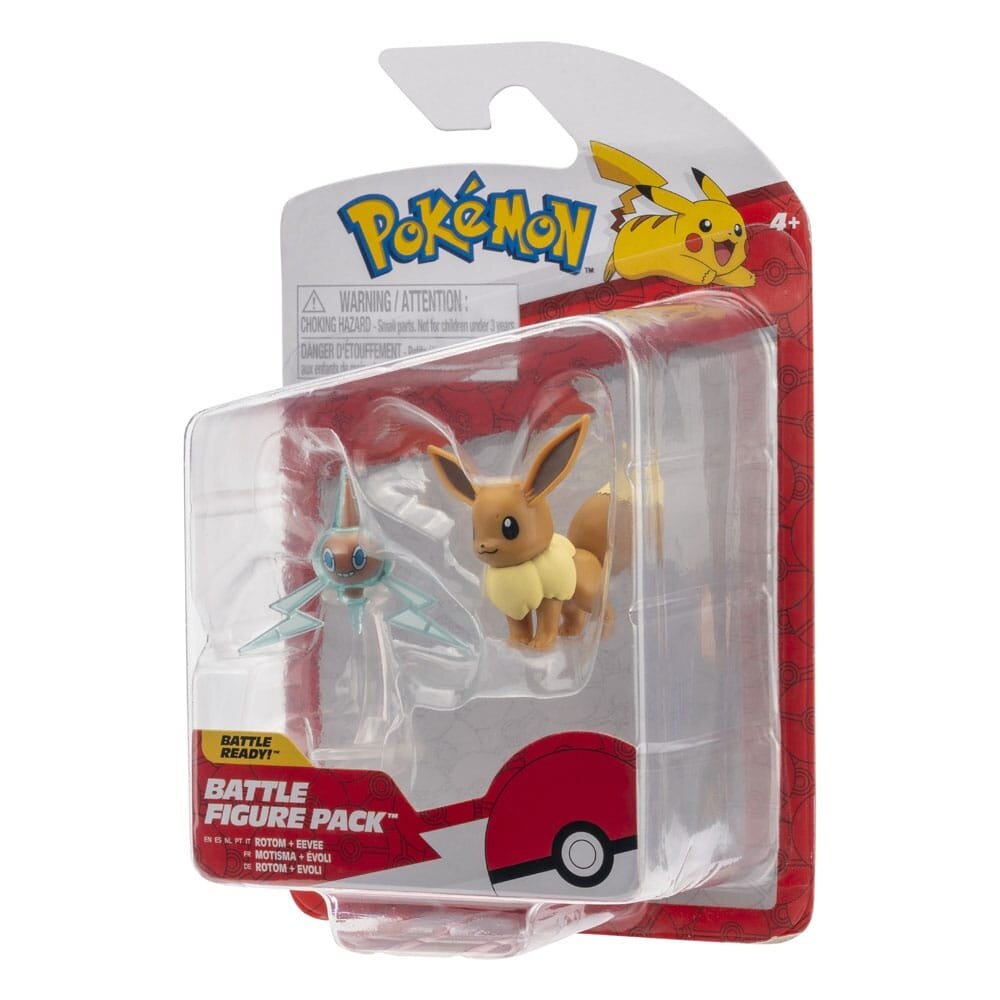 Jazwares Pokémon Battle Figure Set 2-Pack Eevee #4, Rotom 5 cm Jazwares Pokémon Battle Figure Set 2-Pack Eevee #4, Rotom 5 cm