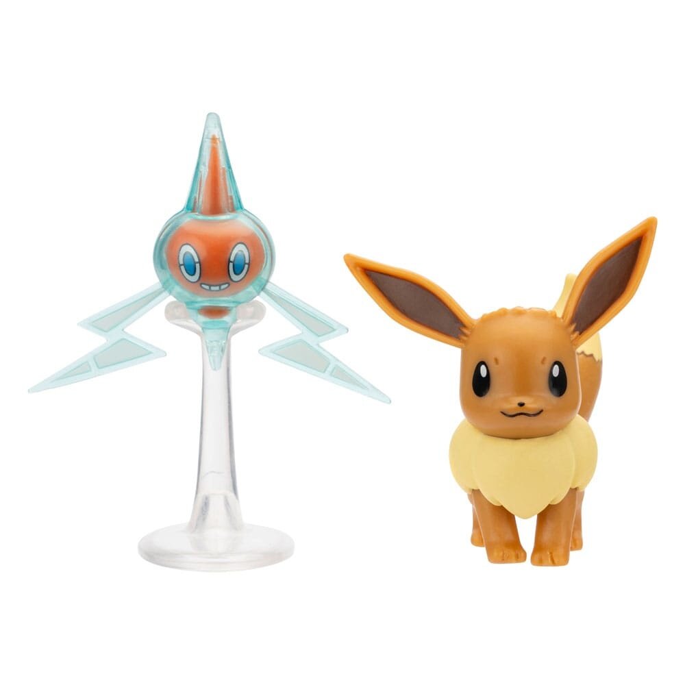 Jazwares Pokémon Battle Figure Set 2-Pack Eevee #4, Rotom 5 cm Jazwares Pokémon Battle Figure Set 2-Pack Eevee #4, Rotom 5 cm