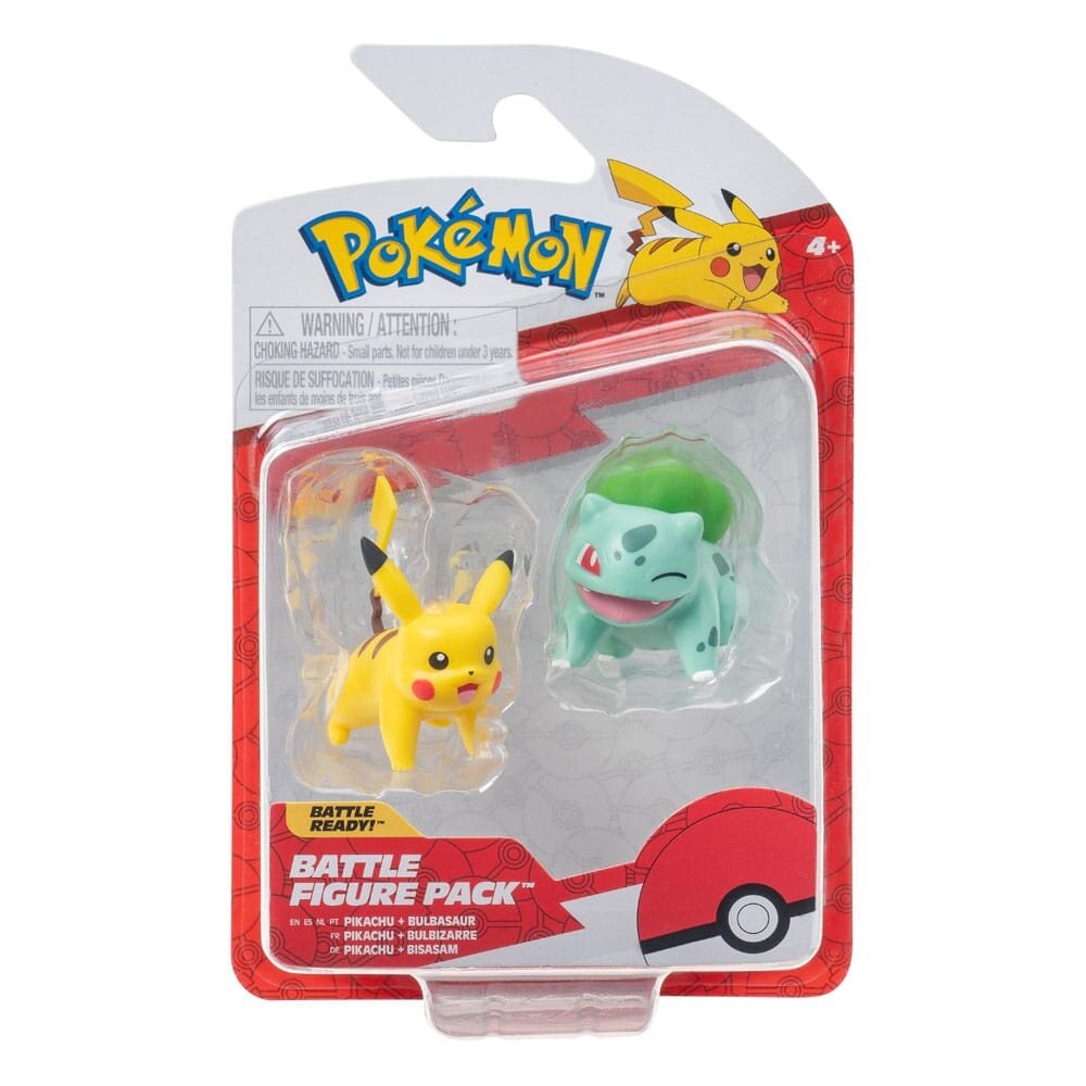 Jazwares Pokémon Battle Figure First Partner Set Figure 2-Pack Bulbasaur #2, Pikachu #1 Jazwares Pokémon Battle Figure First Partner Set Figure 2-Pack Bulbasaur #2, Pikachu #1