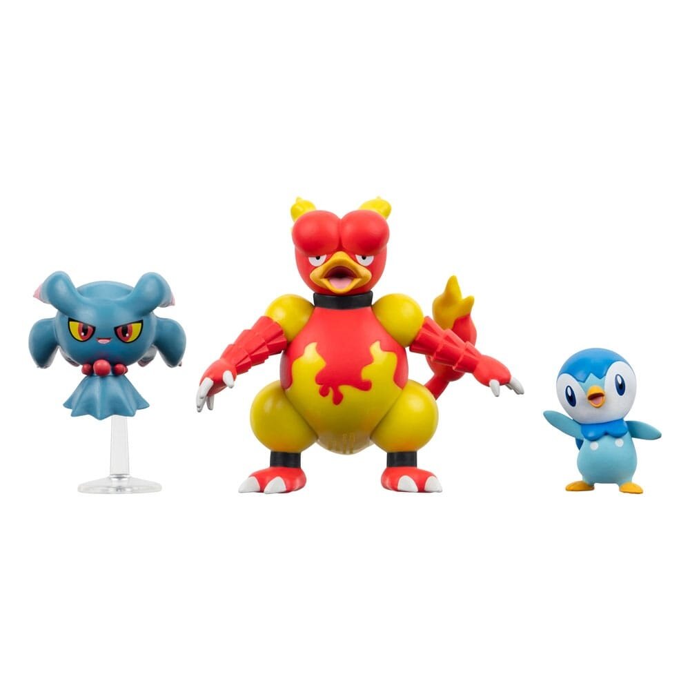 Jazwares Pokémon Battle Figure Set 3-Pack Piplup, Misdreavus, Magmar 5 cm Jazwares Pokémon Battle Figure Set 3-Pack Piplup, Misdreavus, Magmar 5 cm
