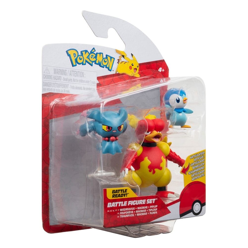 Jazwares Pokémon Battle Figure Set 3-Pack Piplup, Misdreavus, Magmar 5 cm Jazwares Pokémon Battle Figure Set 3-Pack Piplup, Misdreavus, Magmar 5 cm