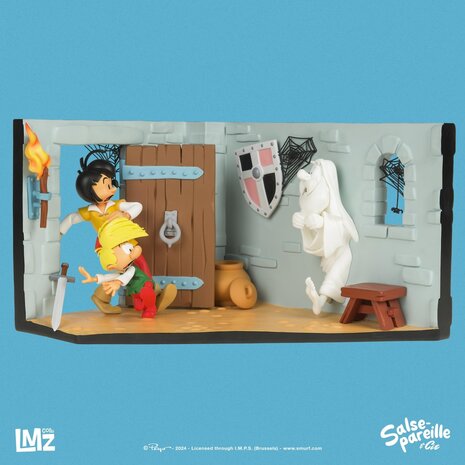 LMZ Collectibles Johan, Pirlouit et le fantôme du Sire Aldebert de Baufort 19 cm LMZ Collectibles Johan, Pirlouit et le fantôme du Sire Aldebert de Baufort 19 cm