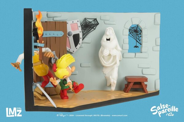 LMZ Collectibles Johan, Pirlouit et le fantôme du Sire Aldebert de Baufort 19 cm LMZ Collectibles Johan, Pirlouit et le fantôme du Sire Aldebert de Baufort 19 cm