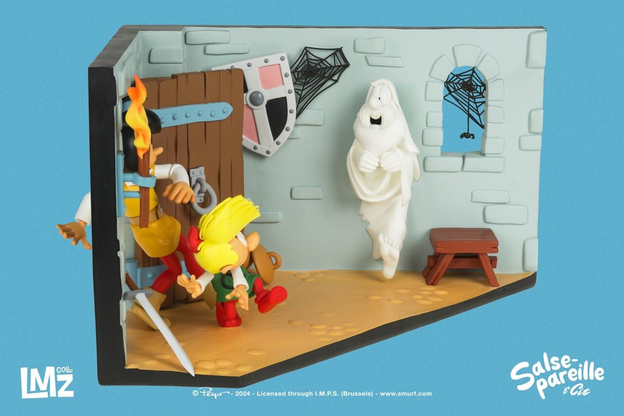 LMZ Collectibles Johan, Pirlouit et le fantôme du Sire Aldebert de Baufort 19 cm LMZ Collectibles Johan, Pirlouit et le fantôme du Sire Aldebert de Baufort 19 cm