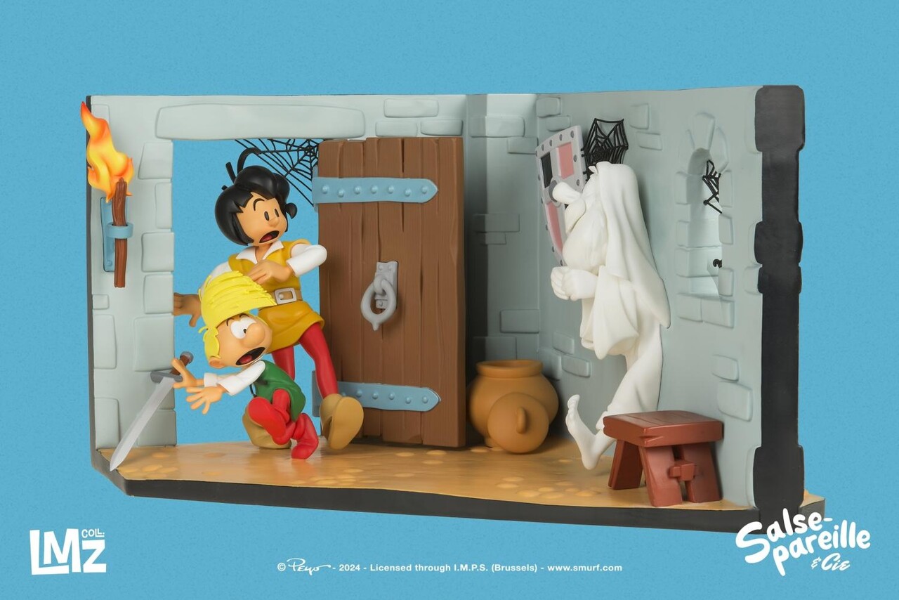 LMZ Collectibles Johan, Pirlouit et le fantôme du Sire Aldebert de Baufort 19 cm LMZ Collectibles Johan, Pirlouit et le fantôme du Sire Aldebert de Baufort 19 cm