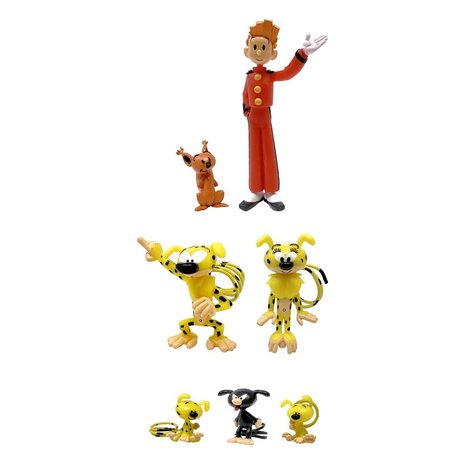 Plastoy Marsupilami en Robbedoes Set met 7 Figuren Plastoy Marsupilami en Robbedoes Set met 7 Figuren