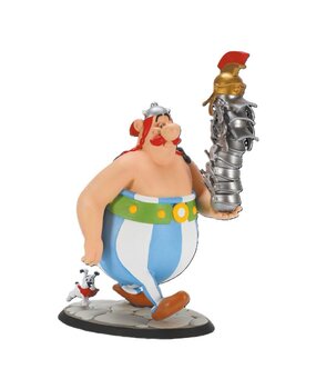Plastoy Asterix Beeld Obelix met een Toren Helmen en Idefix 21 cm Plastoy Asterix Beeld Obelix met een Toren Helmen en Idefix 21 cm