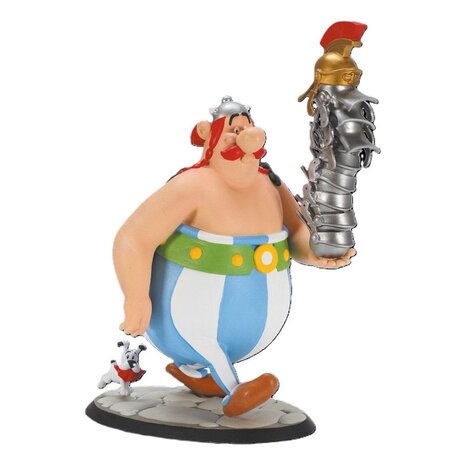 Plastoy Asterix Beeld Obelix met een Toren Helmen en Idefix 21 cm Plastoy Asterix Beeld Obelix met een Toren Helmen en Idefix 21 cm