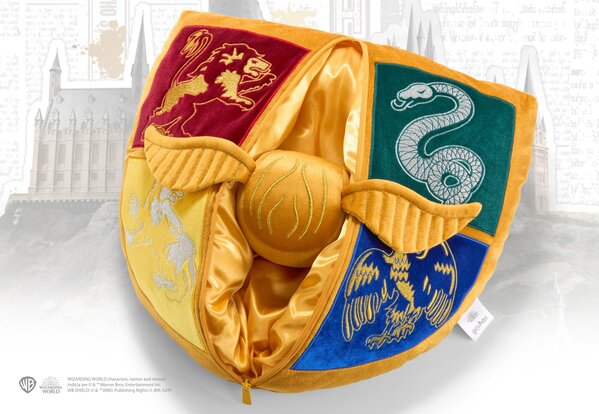 The Noble Collection Harry Potter Hogwarts Crest & Snitch Kussen