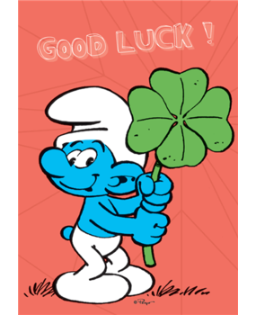 Puppy De Smurfen Good Luck Postkaart Puppy De Smurfen Good Luck Postkaart