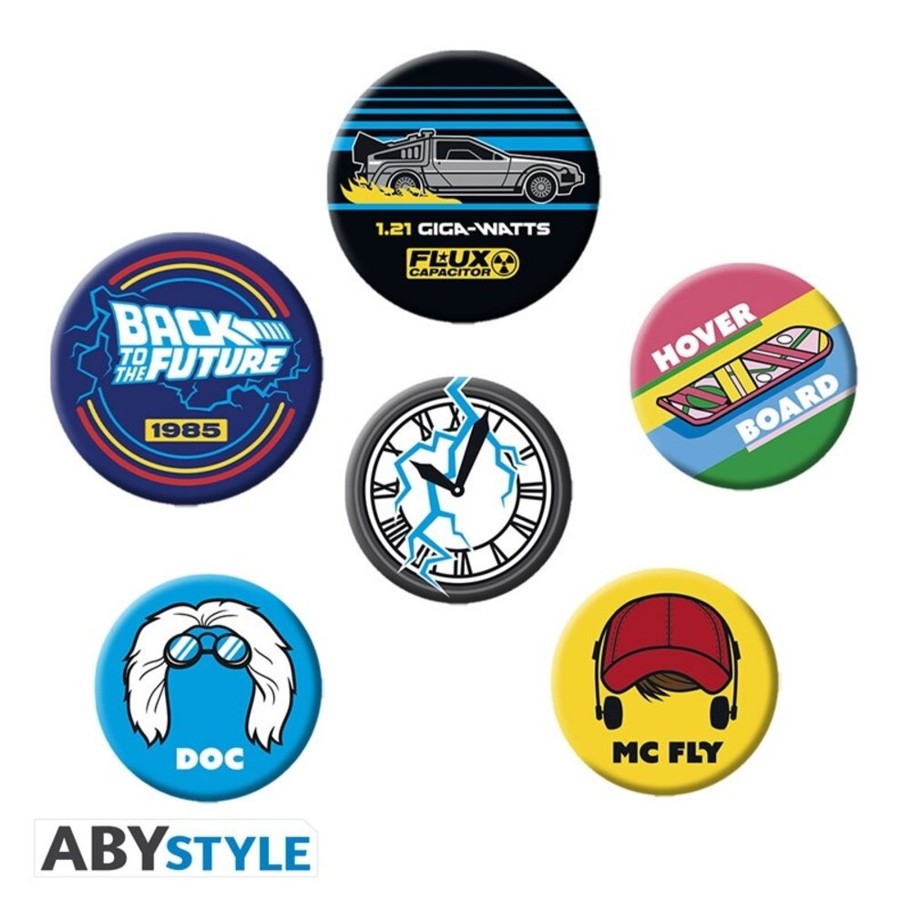 ABY Style Back to the Future Symbols Badge Pins ABY Style Back to the Future Symbols Badge Pins
