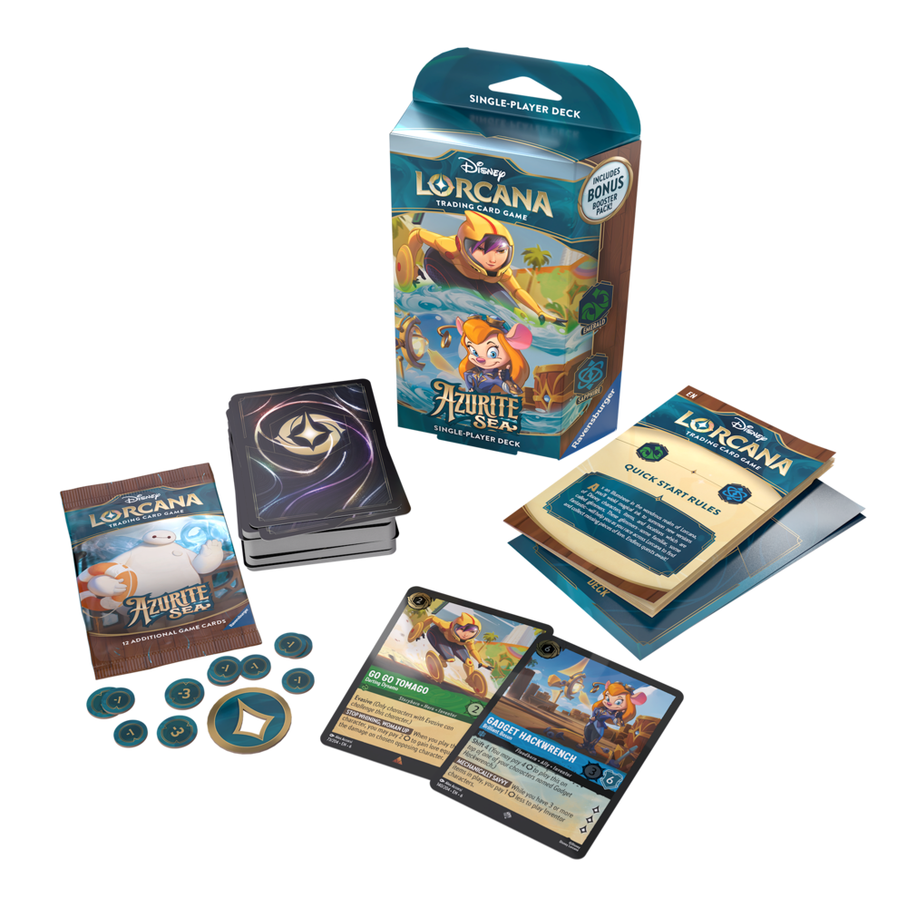 Ravensburger Disney Lorcana: Azurite Sea Go Go Tomago & Gadget Hackwrench Starter Deck Ravensburger Disney Lorcana: Azurite Sea Go Go Tomago & Gadget Hackwrench Starter Deck