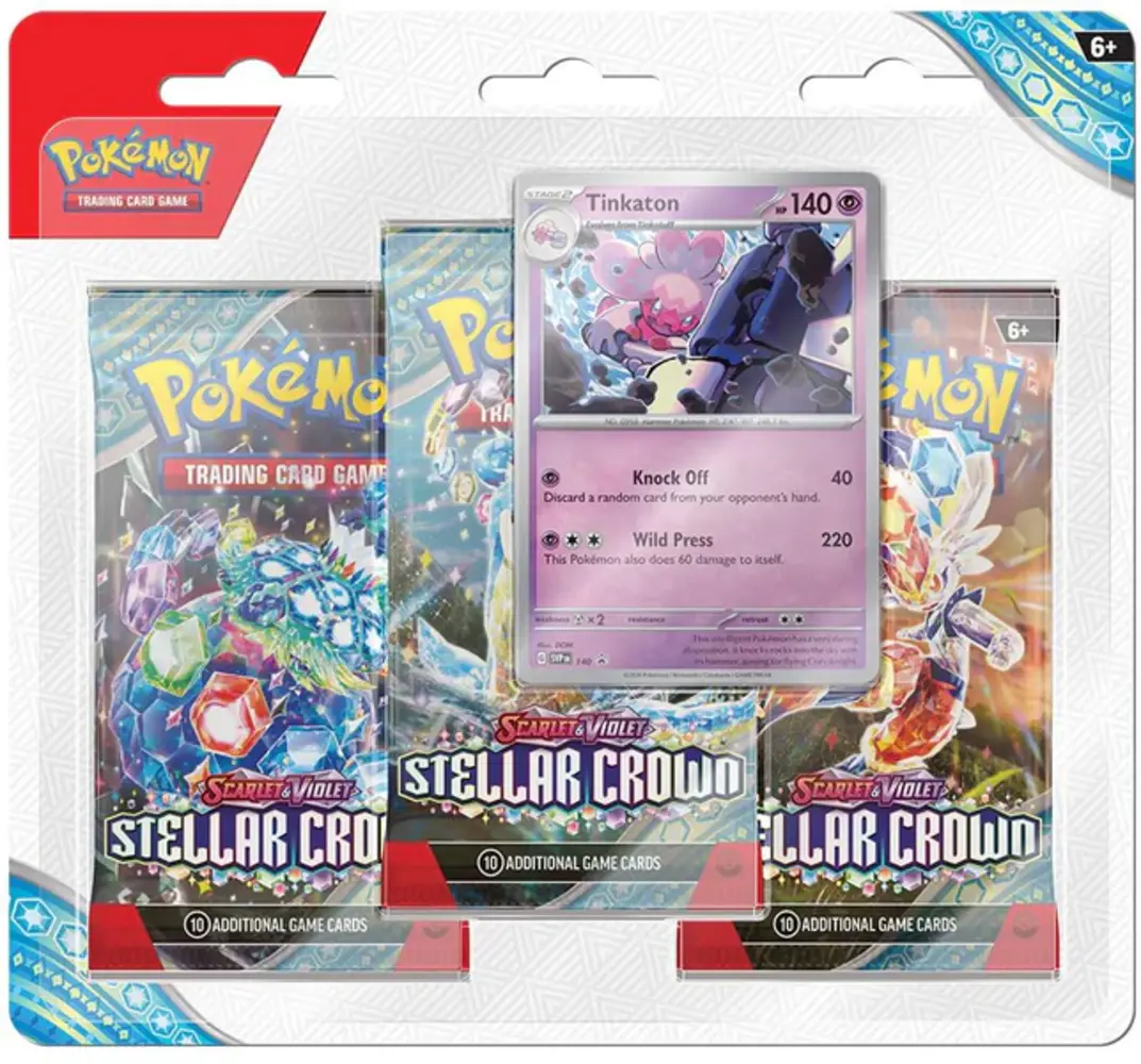 The Pokémon Company Pokémon Scarlet & Violet Stellar Crown Blister (3 Boosters) The Pokémon Company Pokémon Scarlet & Violet Stellar Crown Blister (3 Boosters)