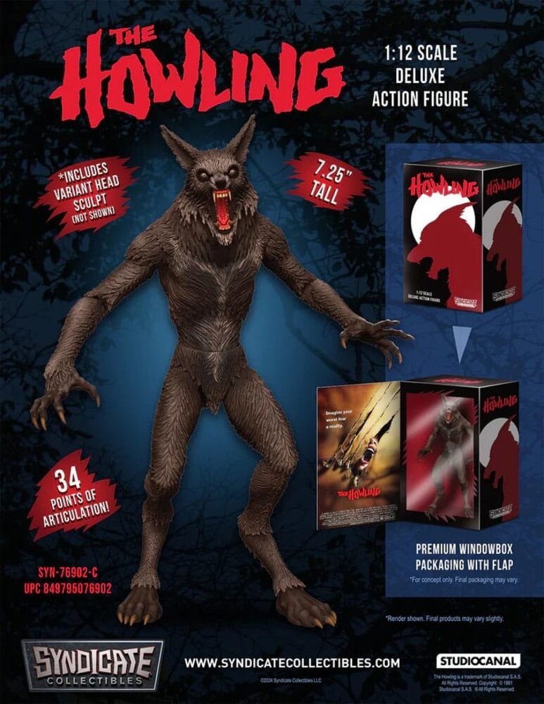 Syndicate Collectibles The Howling Deluxe Action Figure 1/12 Werewolf 19 cm Syndicate Collectibles The Howling Deluxe Action Figure 1/12 Werewolf 19 cm