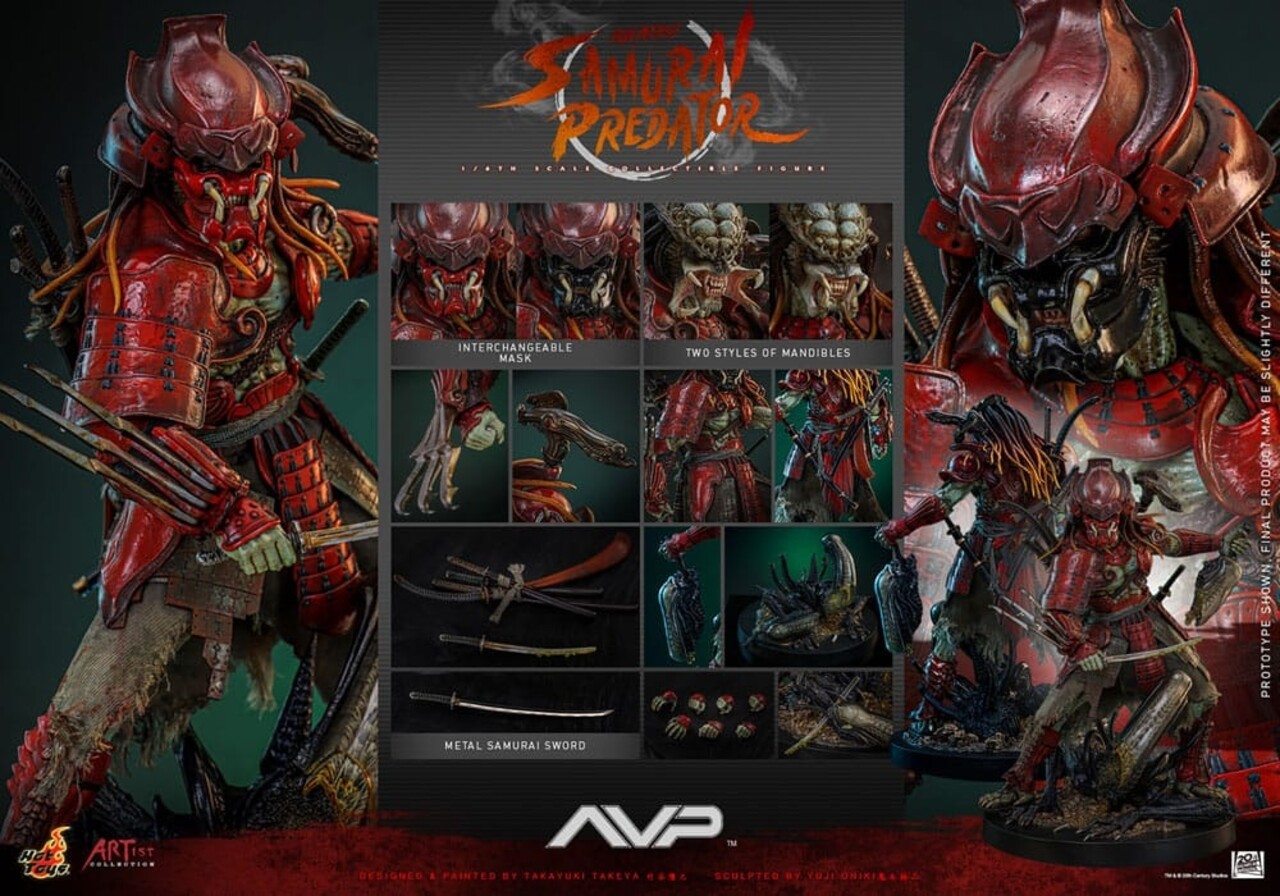 Hot Toys Alien vs. Predator Artist Collection Action Figure 1/6 Akaoni Samurai Predator 35 cm Hot Toys Alien vs. Predator Artist Collection Action Figure 1/6 Akaoni Samurai Predator 35 cm