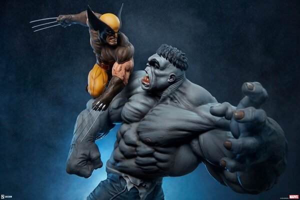 Sideshow Collectibles Marvel Statue Grey Hulk vs Wolverine 58 cm Sideshow Collectibles Marvel Statue Grey Hulk vs Wolverine 58 cm