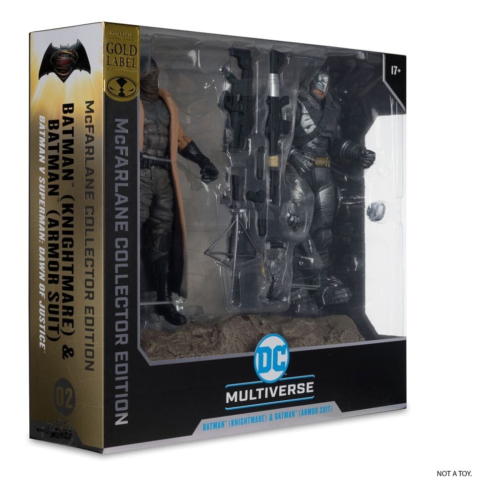 McFarlane Toys DC Multiverse Collector Edition Action Figure 2-Pack #02 Batman (Knightmare) & Batman (Armor Suit) (BvS: DoJ) (Gold Label) 18 cm McFarlane Toys DC Multiverse Collector Edition Action Figure 2-Pack #02 Batman (Knightmare) & Batman (Armor Suit) (BvS: DoJ) (Gold Label) 18 cm