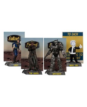 McFarlane Toys Fallout Movie Maniacs PVC Statue 4-Pack Lucy, Maximus, The Ghoul & Vault Boy 15 cm McFarlane Toys Fallout Movie Maniacs PVC Statue 4-Pack Lucy, Maximus, The Ghoul & Vault Boy 15 cm