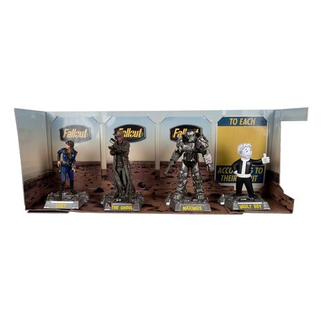 McFarlane Toys Fallout Movie Maniacs PVC Statue 4-Pack Lucy, Maximus, The Ghoul & Vault Boy 15 cm McFarlane Toys Fallout Movie Maniacs PVC Statue 4-Pack Lucy, Maximus, The Ghoul & Vault Boy 15 cm
