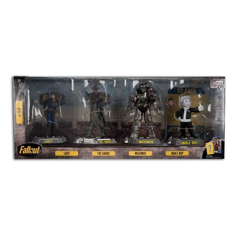 McFarlane Toys Fallout Movie Maniacs PVC Statue 4-Pack Lucy, Maximus, The Ghoul & Vault Boy 15 cm McFarlane Toys Fallout Movie Maniacs PVC Statue 4-Pack Lucy, Maximus, The Ghoul & Vault Boy 15 cm