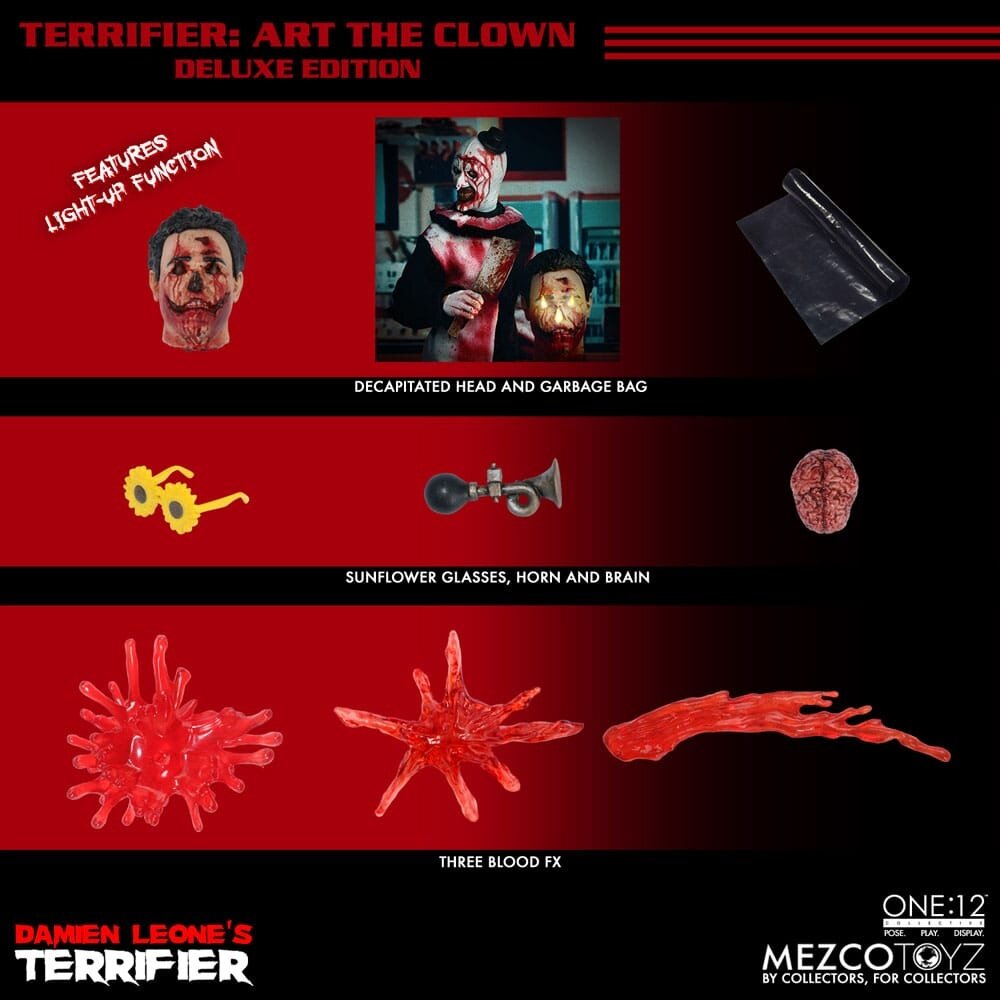 Mezco Toyz Terrifier Action Figure 1/12 Art the Clown Deluxe Edition 17 cm Mezco Toyz Terrifier Action Figure 1/12 Art the Clown Deluxe Edition 17 cm