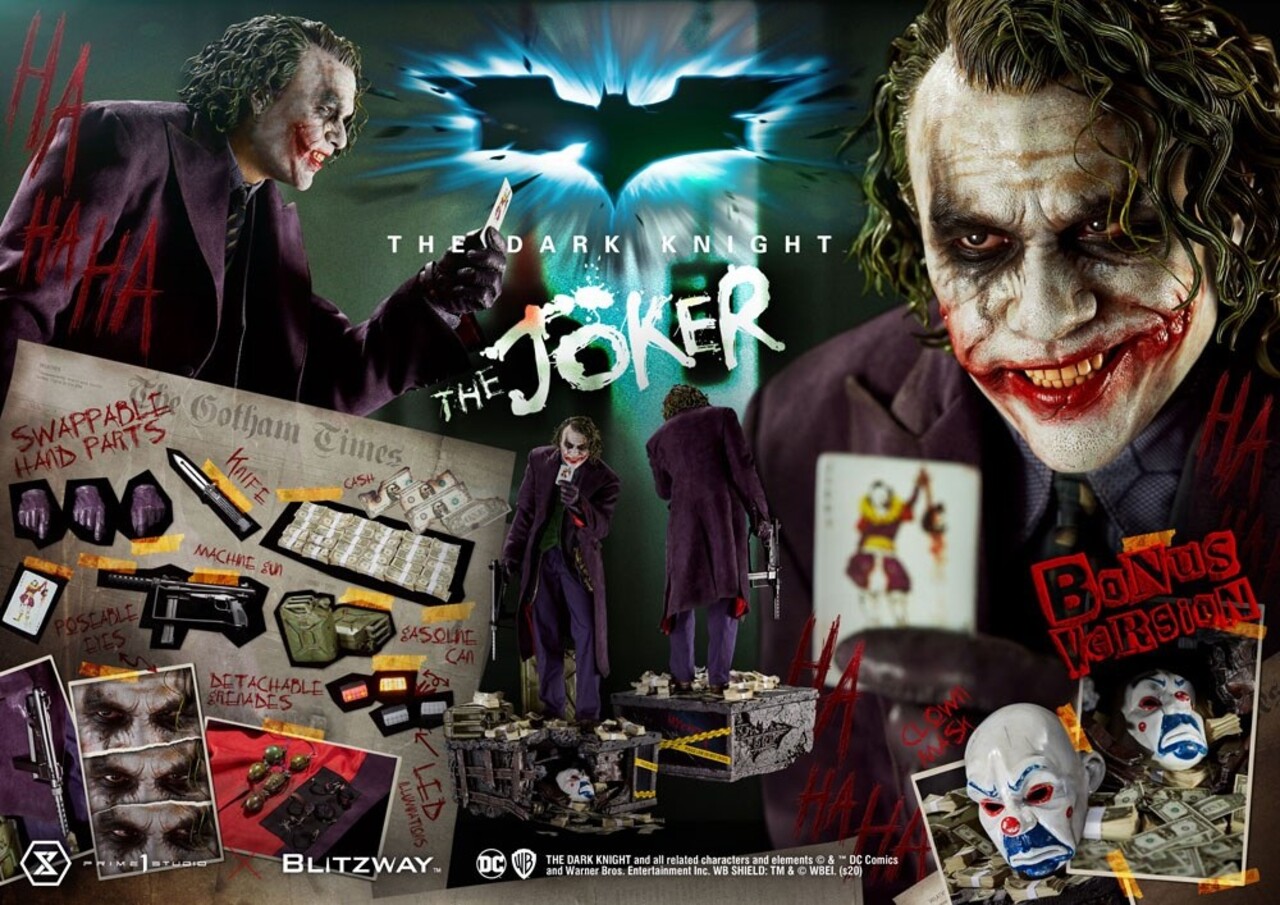 Prime 1 Studio The Dark Knight Statue 1/3 The Joker Bonus Version 72 cm Prime 1 Studio The Dark Knight Statue 1/3 The Joker Bonus Version 72 cm