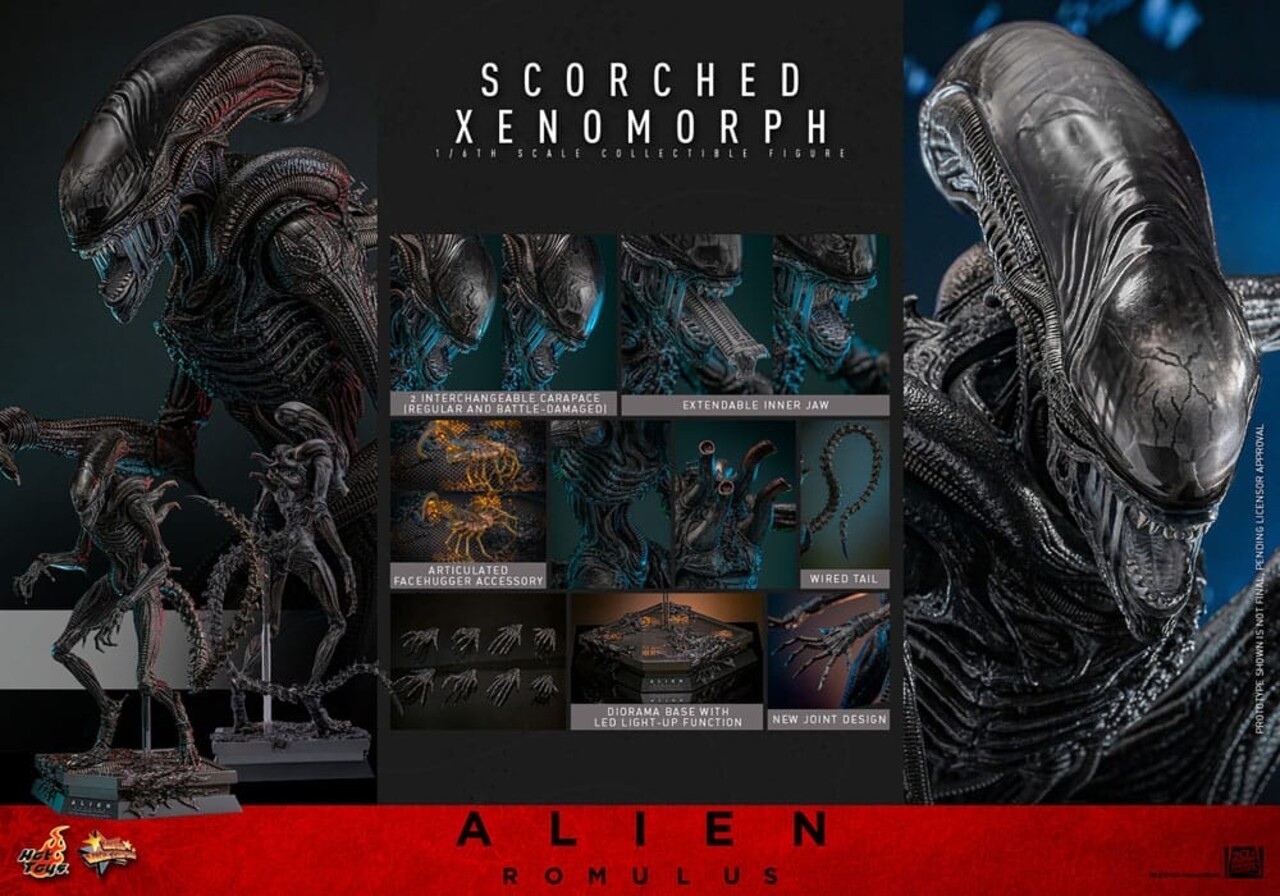 Hot Toys Alien: Romulus Movie Masterpiece Action Figure 1/6 Scorched Xenomorph 44 cm Hot Toys Alien: Romulus Movie Masterpiece Action Figure 1/6 Scorched Xenomorph 44 cm
