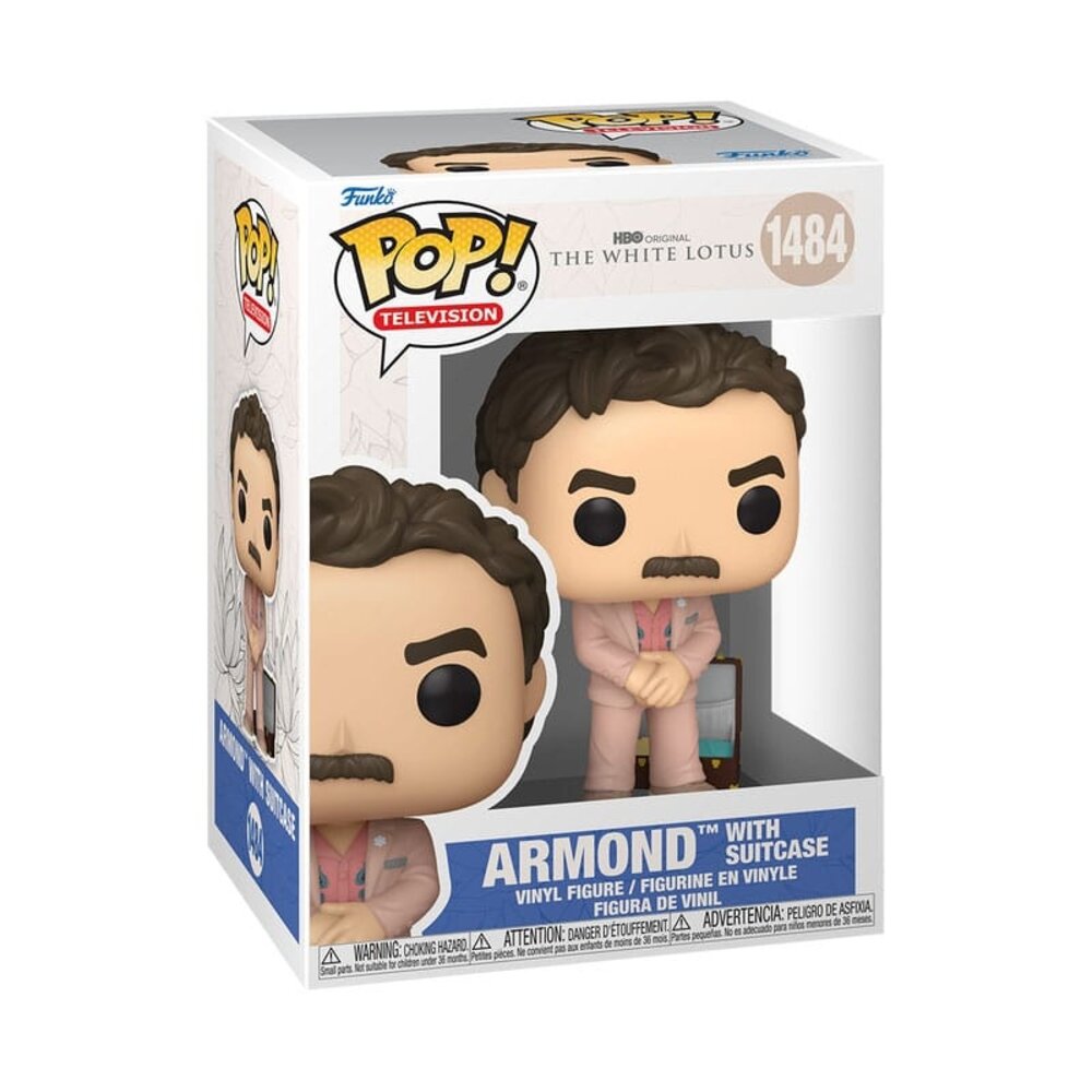 Funko White Lotus POP! TV Vinyl Figure Armond with Suitcase #1484 Funko White Lotus POP! TV Vinyl Figure Armond with Suitcase #1484