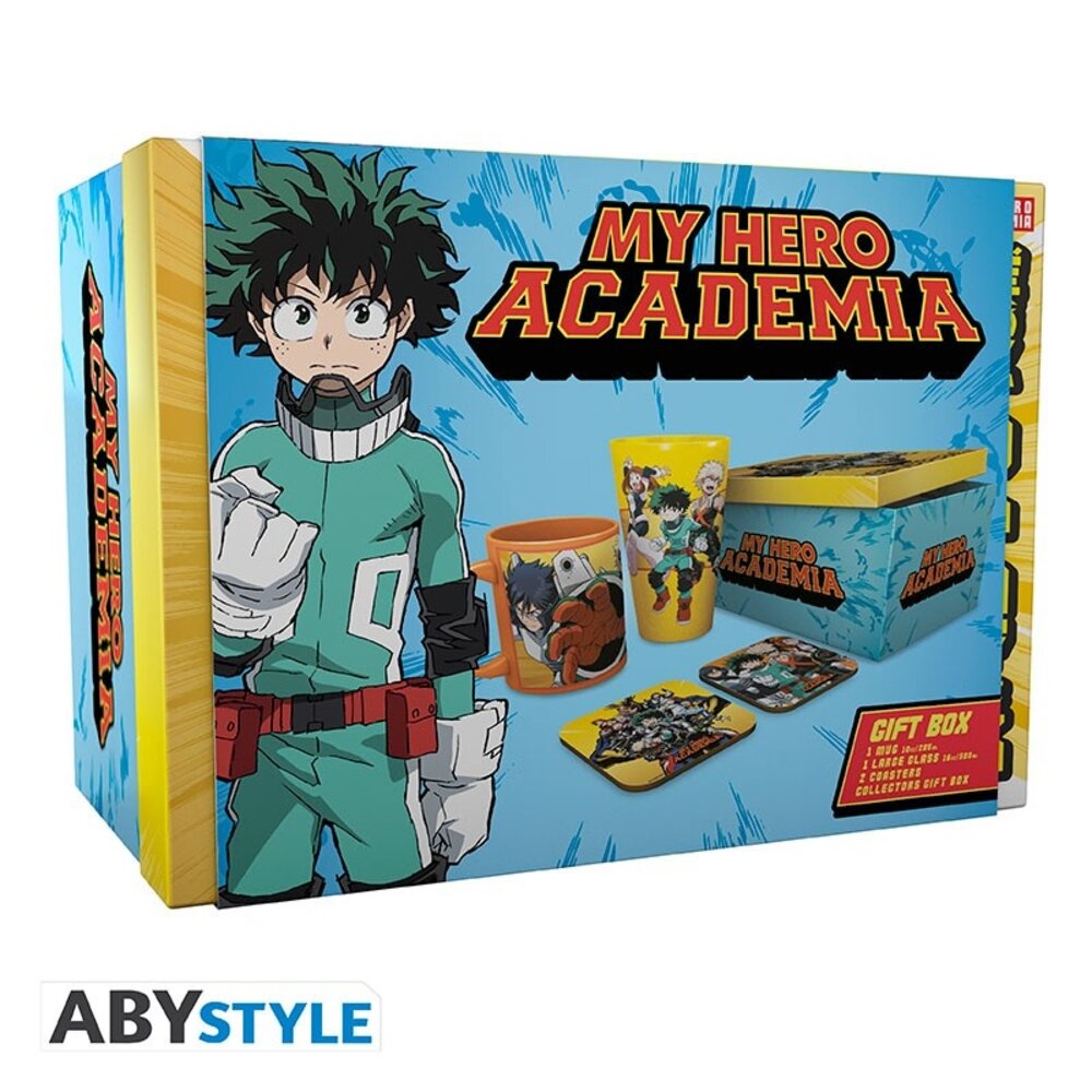 ABY Style My Hero Academia Gift Set (Mug, XL Glass and Coasters) ABY Style My Hero Academia Gift Set (Mug, XL Glass and Coasters)