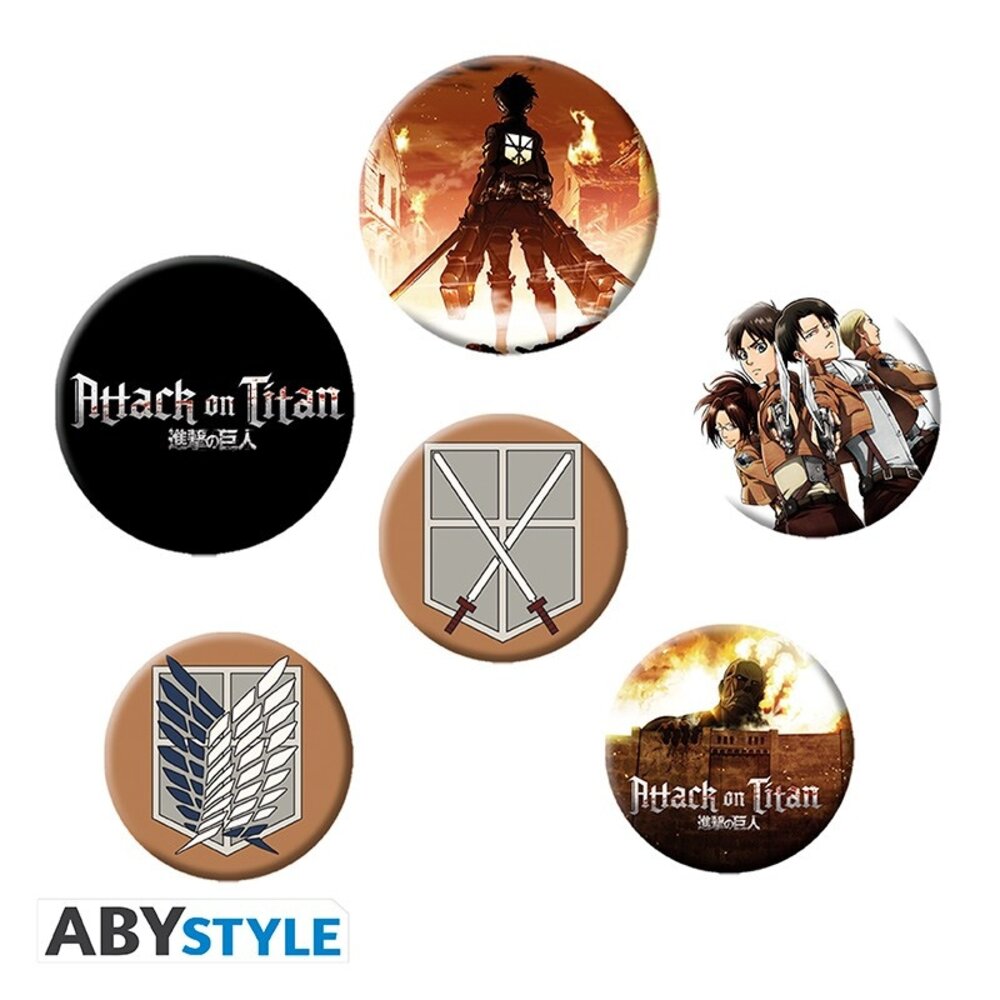 ABY Style Attack on Titan Characters Badge Pack (6x) ABY Style Attack on Titan Characters Badge Pack (6x)