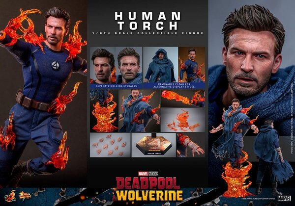 Hot Toys Deadpool & Wolverine Movie Masterpiece Action Figure 1/6 Human Torch 31 cm Hot Toys Deadpool & Wolverine Movie Masterpiece Action Figure 1/6 Human Torch 31 cm