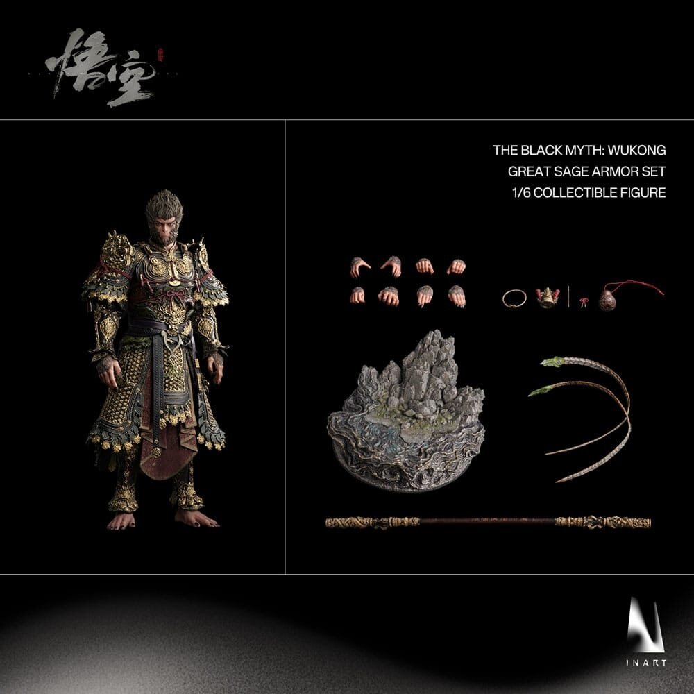 Inart Black Myth: Wukong Action Figure 1/6 Great Sage Armor Wukong 40 cm Inart Black Myth: Wukong Action Figure 1/6 Great Sage Armor Wukong 40 cm