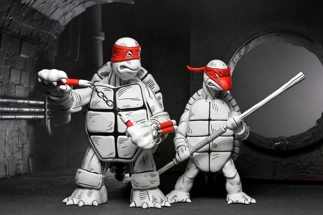 Neca Teenage Mutant Ninja Turtles (Mirage Comics) Action Figures 2-Pack Black and White First Turtles 18 cm Neca Teenage Mutant Ninja Turtles (Mirage Comics) Action Figures 2-Pack Black and White First Turtles 18 cm
