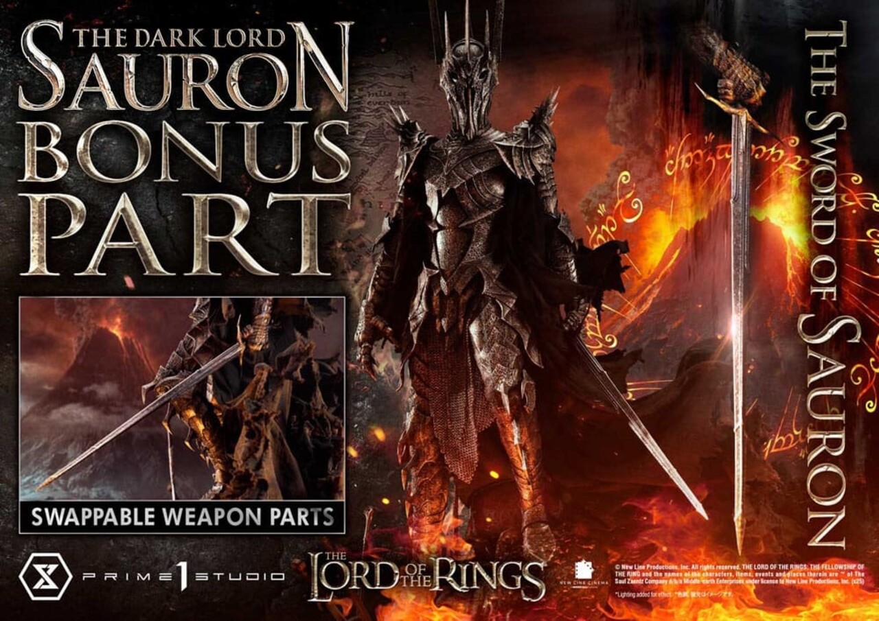 Prime 1 Studio Lord of the Rings Museum Masterline Series Statue 1/3 The Dark Lord Sauron Bonus Version 117 cm Prime 1 Studio Lord of the Rings Museum Masterline Series Statue 1/3 The Dark Lord Sauron Bonus Version 117 cm