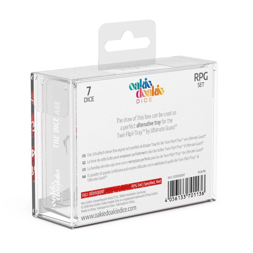Oakie Doakie Dobbelstenen RPG Set Gespikkeld Rood (7) Oakie Doakie Dobbelstenen RPG Set Gespikkeld Rood (7)