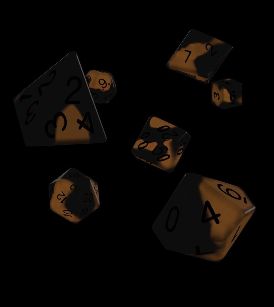 Oakie Doakie Dice RPG Set Glow in the Dark - Lava (7) Oakie Doakie Dice RPG Set Glow in the Dark - Lava (7)