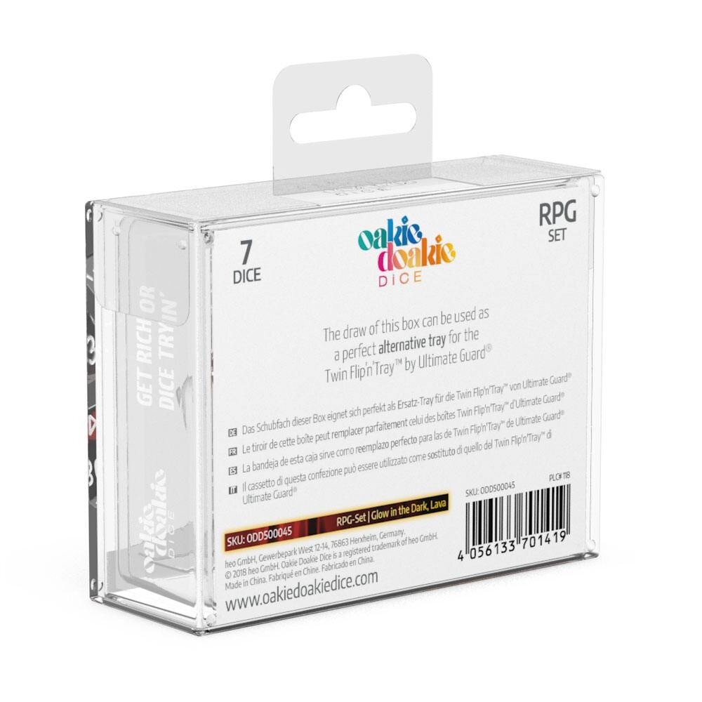 Oakie Doakie Dobbelstenen RPG Set Glow in the Dark Lava (7) Oakie Doakie Dobbelstenen RPG Set Glow in the Dark Lava (7)