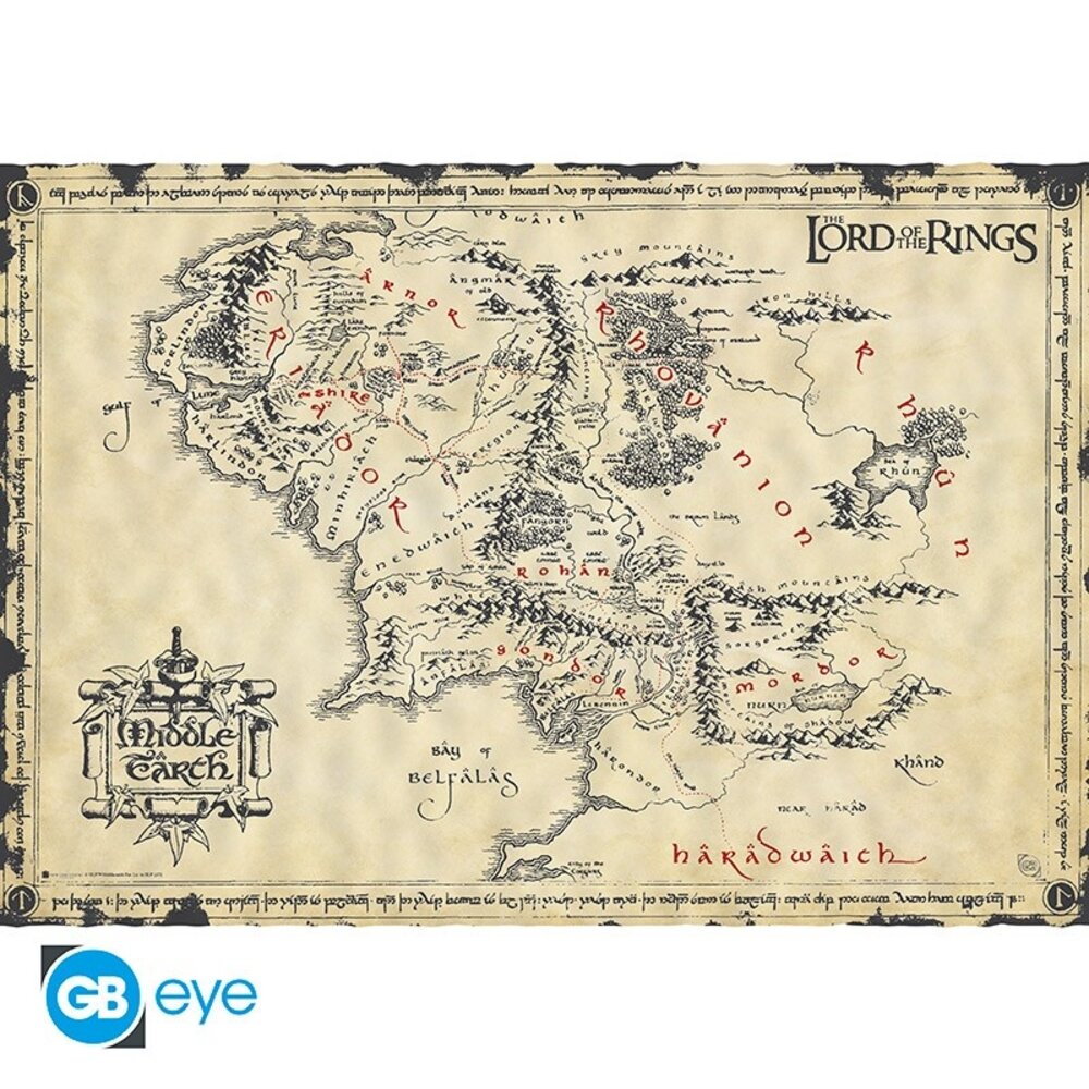 GB Eye Lord of the Rings Middle-Earth Perkament Poster 66 x 46 cm GB Eye Lord of the Rings Middle-Earth Perkament Poster 66 x 46 cm