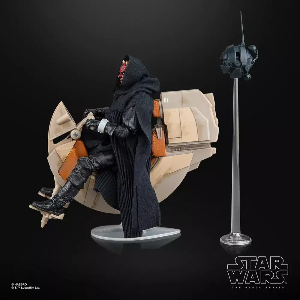 Hasbro Star Wars Episode I Black Series Vehicle with Action Figure Darth Maul & Sith Speeder 25th Anniversary Hasbro Star Wars Episode I Black Series Vehicle with Action Figure Darth Maul & Sith Speeder 25th Anniversary