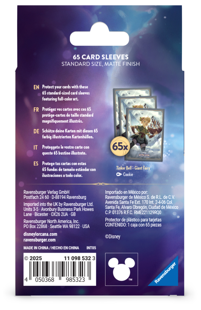 Ravensburger Disney Lorcana: Card Sleeves Tinker Bell (65x) Ravensburger Disney Lorcana: Card Sleeves Tinker Bell (65x)
