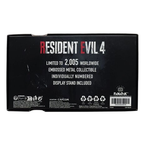 FaNaTtiK Resident Evil 4 Replica 1/1 Metal Exclusive Upgrade Ticket FaNaTtiK Resident Evil 4 Replica 1/1 Metal Exclusive Upgrade Ticket