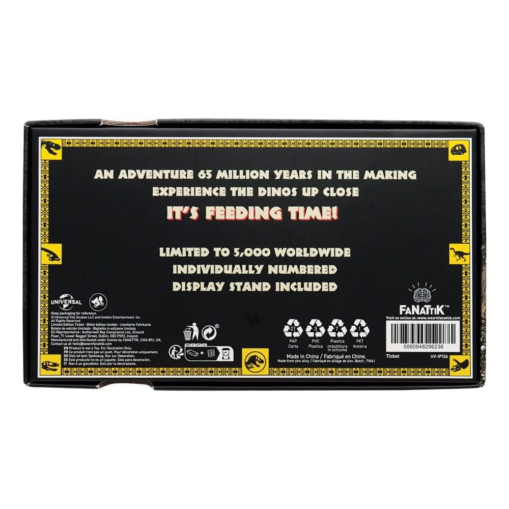 FaNaTtiK Jurassic Park Replica 1/1 Feeding Show Ticket FaNaTtiK Jurassic Park Replica 1/1 Feeding Show Ticket